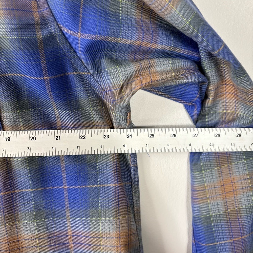 Dixxon Flannel Clark Street Blue Plaid Men’s SZ XL Pearl Snap Long Sleeve Pocket - Picture 15 of 15